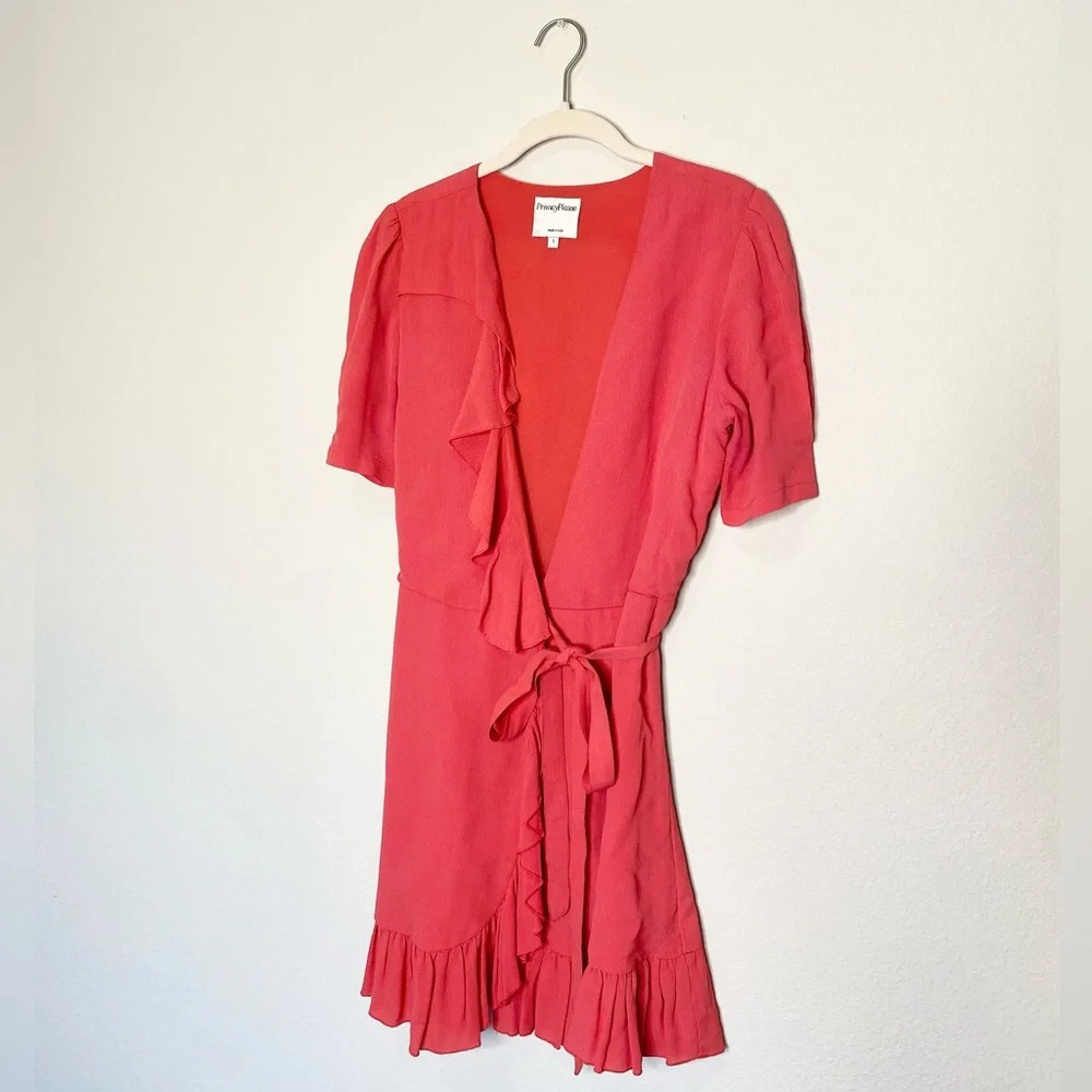 Privacy Please June Ruffle Short Sleeve Wrap Mini Dress - Picture 4 of 8